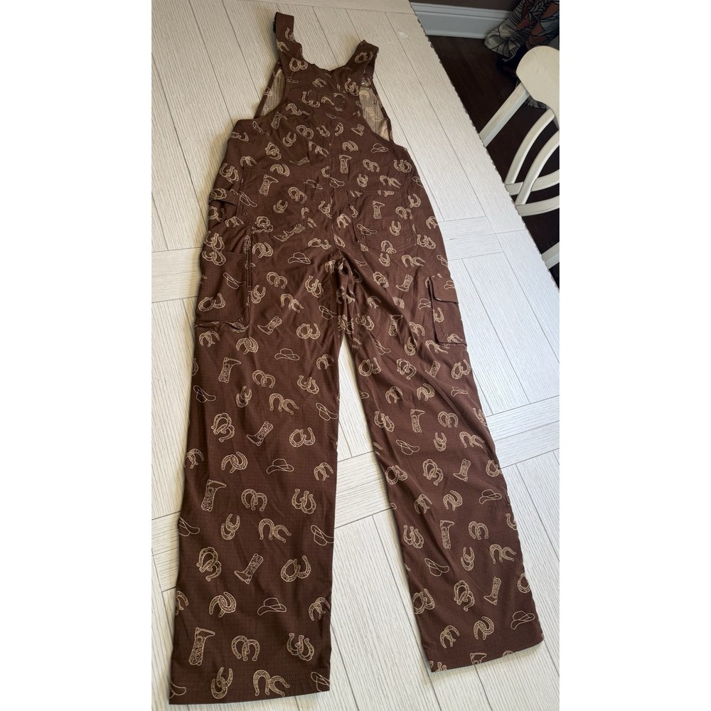 Duluth Trading Co Women's Heirloom Bib Overalls Dark Roast Western Charm XS/31 - Picture 2 of 10